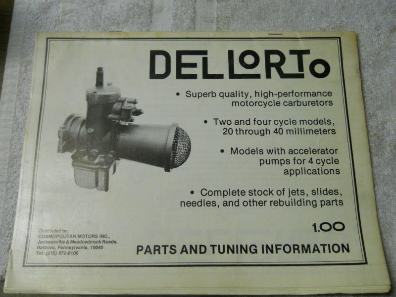 Dellorto carb comprehensive parts & tuning info booklet