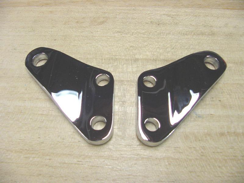 Harley shovelhead superglide & fl foot rest brackets on rear lower frame 1971-81