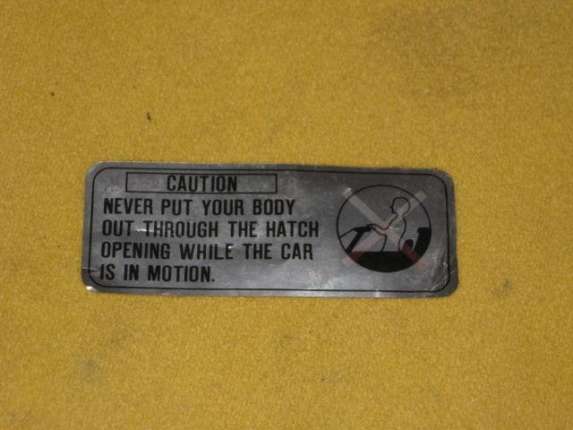 Nissan 300zx t-top safety sticker  1984-1989   - nice