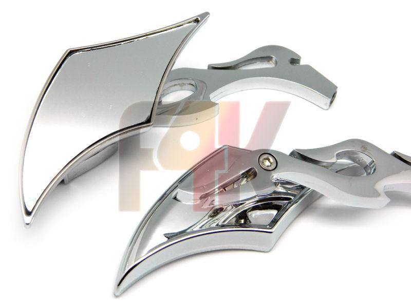 Chrome diamond rearview mirrors for harley electra dyna road king fat boy v rod 