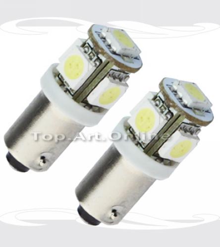 2 t11 ba9s white 5050 smd 5 led car light bulb lamp 12v