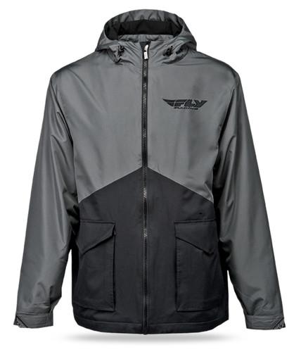 Fly racing pit jacket - fleece liner, water resistant - black, mens xl (x-large)