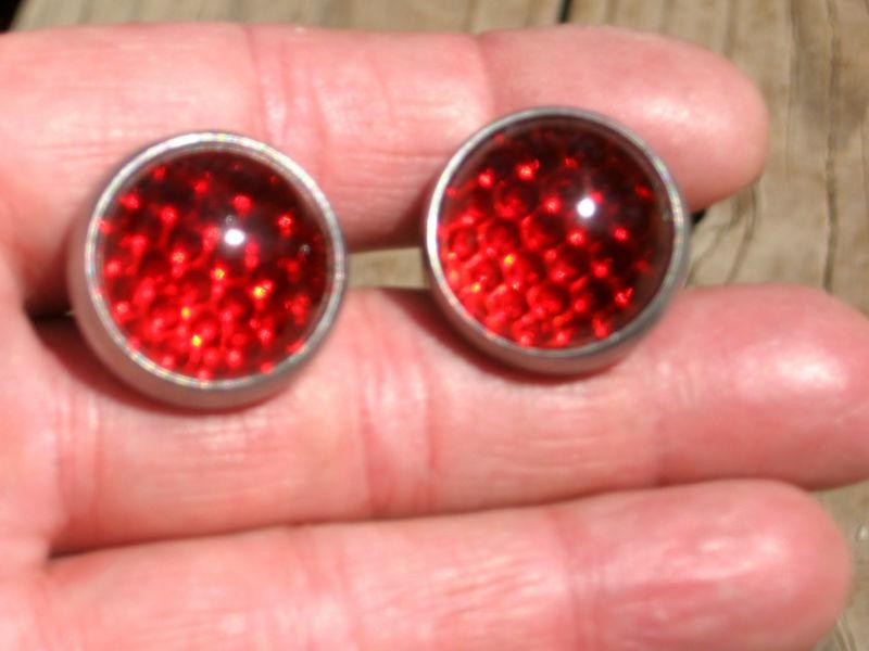 Real glass reflectors jewel  red smooth  harley indian rat rod hot triumph rod