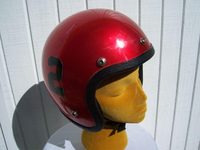 Vintage norcon tw-1 motorcycle helmet red racing medium harley davidson chopper