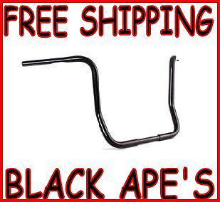 Paughco 15" black ape hangers handlebars 97-2007 harley daivdson flht/c touring