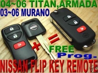 Nissan allin1 flip transponder chip key keyless entry fob free remote prog. 3bd2