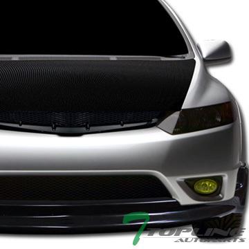 Jdm black t-r sport mesh front hood bumper grill grille 06-08 civic 2d 2dr coupe