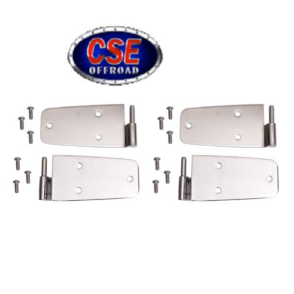 11113.01 rugged ridge stainless door hinges jeep cj wrangler 1976-1993