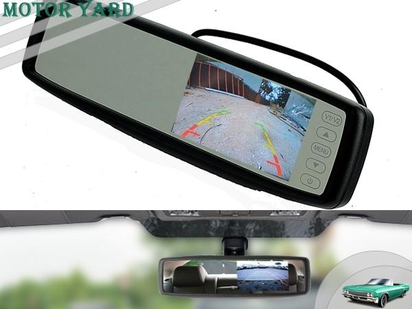 4.3" car rear view parking mirror lcd monitor screen 2 av input w/ touch button