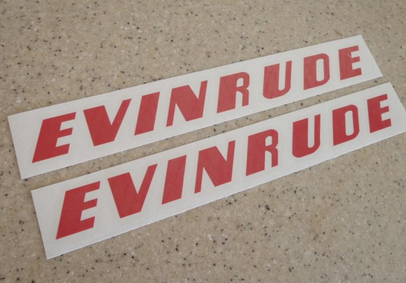 Evinrude vintage motor decals black decals 10" 2-pk free ship + free fish decal!
