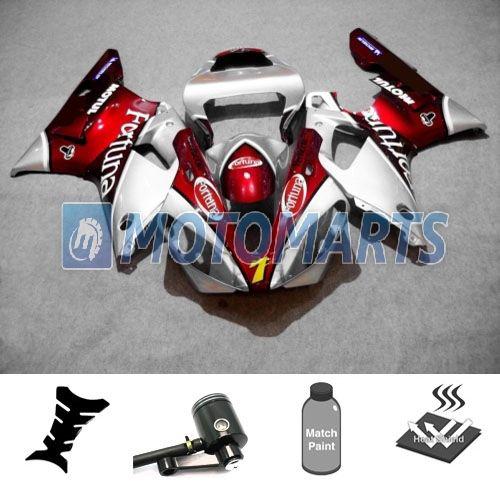 Bundle inj fairing kit w/ brake fluid reservoir for yamaha yzf 1000 r1 00 01 ac