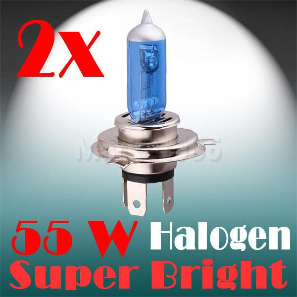 2pcs h4 super bright white fog halogen bulb hight power 55w car head light lamp