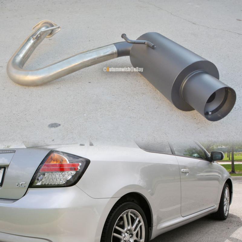 05 06 07 08 09 10 scion tc stainless axle back exhaust black muffler 4" tip