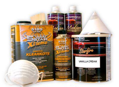 Vanilla cream urethane basecoat clear coat kit featuring 5 star clear coat