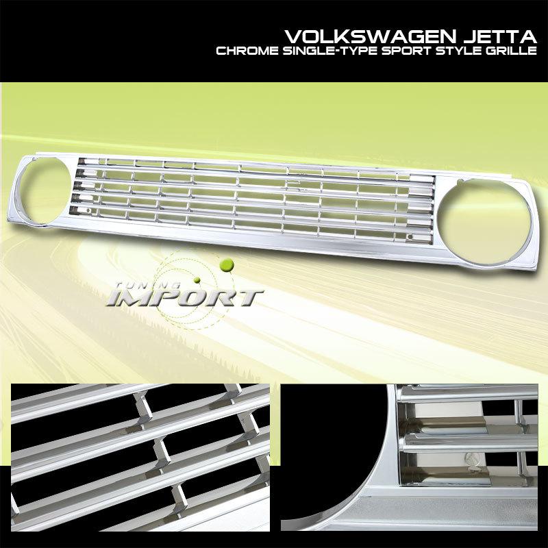 85-92 volkswagen jetta ii/golf ii chrome euro sport grille front vw replacement