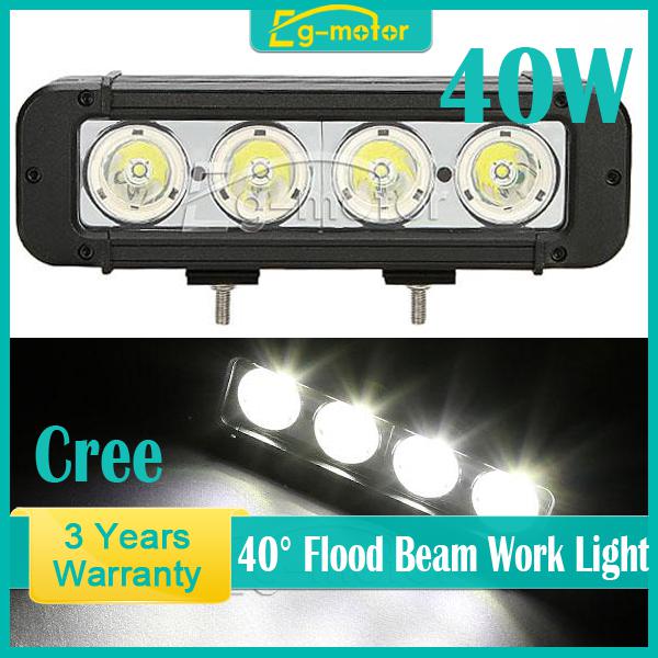 40w cree led work light bar offroad driving lamp car suv truck atv boat 4wd 60w