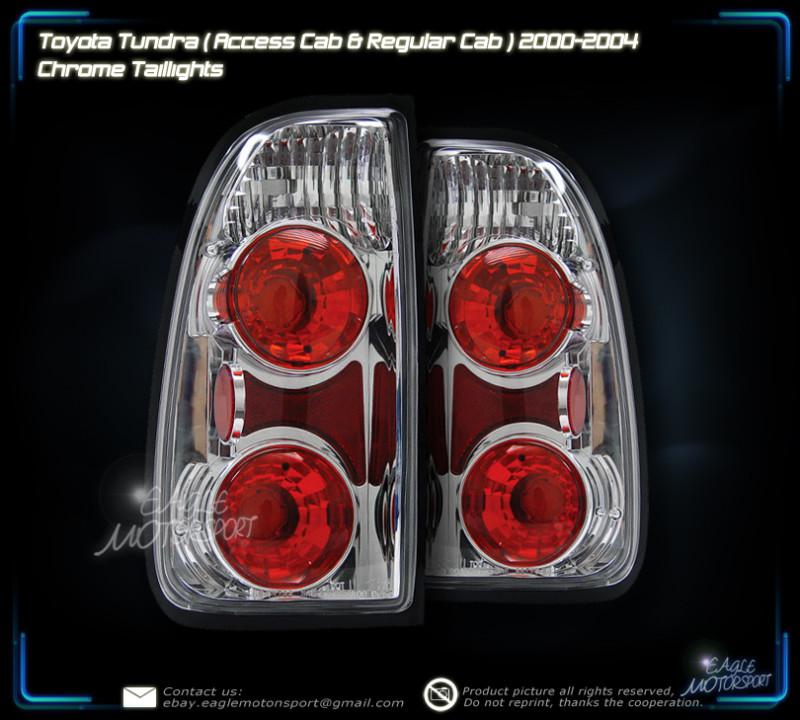 2000-2004 toyota tundra chrome clear tail lights rear lamp left right assembly