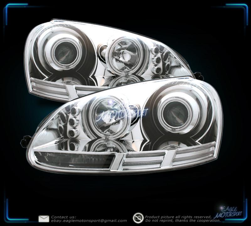 2006-2009 vw gti/jetta/rabbit dual ccfl halo projector chrome headlights