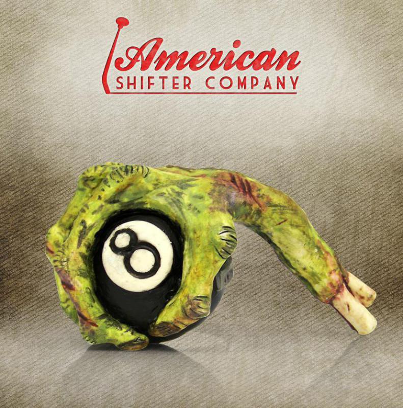 American shifter grippy 8 ball zombie hand custom shift knob ascsn00026
