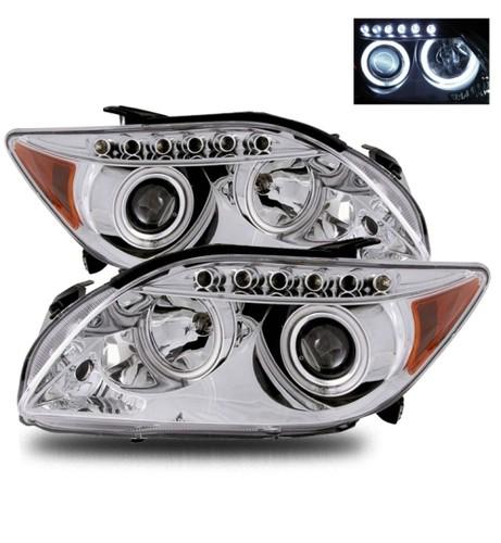 05-10 scion tc led ccfl angel eye halo clear projector headlight amber reflector