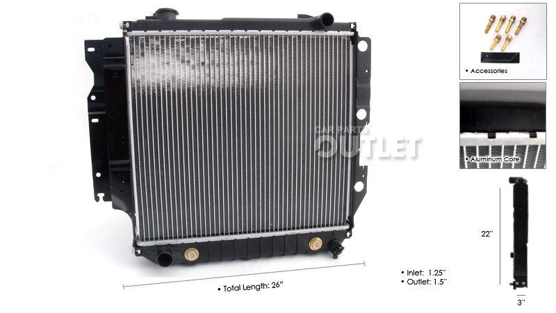 91 92 93-95 jeep wrangler auto radiator 1992-1996 2.5 l4 4.0 l6  at new 2rows