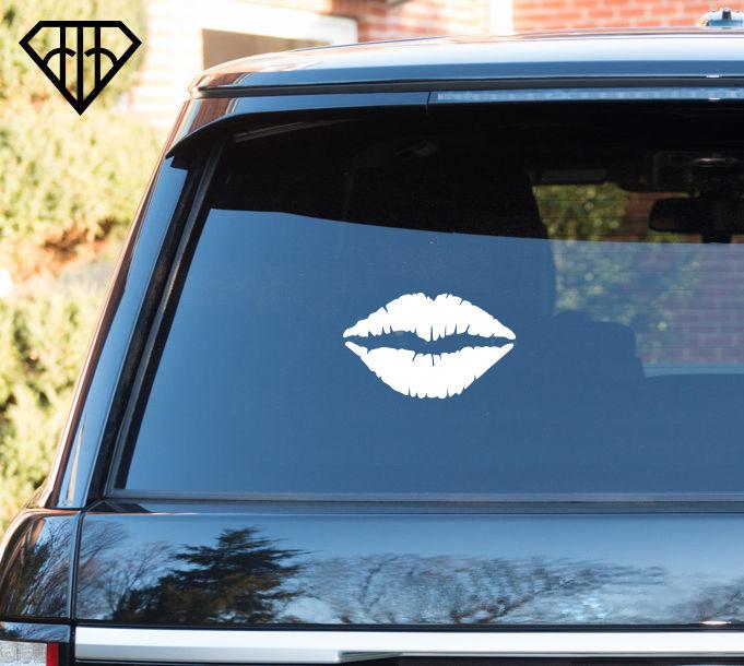 Lips soft romantic cute juicey pink awesome car window sticker decal vinyl