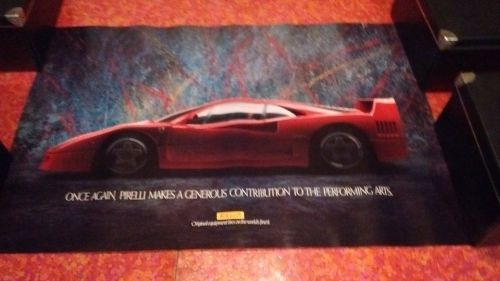 Ferrari f40 promotional poster by pirelli. rare. excellent condition.