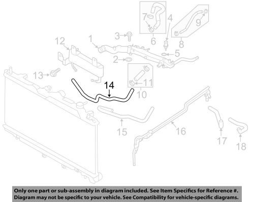 Subaru oem 2015 legacy 2.5l-h4 cooling-upper hose 45520al00a