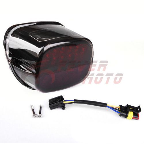 1x smoke integrated led taillight license plated lamp for harley dyna xl flst fm