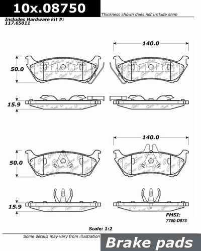 Centric 106.08750 brake pad or shoe, rear