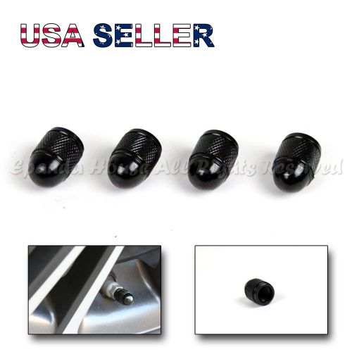 Bullet head! 4x usa anodized black aluminum metal tire valve stem caps upgrade