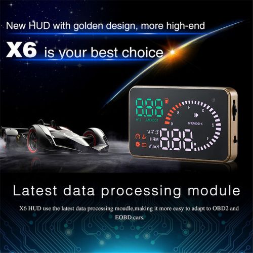 Car 3” hud head up display projector obd ii speed fuel consumption speedometer