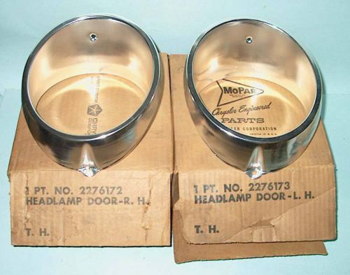 1963 dodge 330 440 polara inner headlight head lamp door/bezel set  nos mopar 63