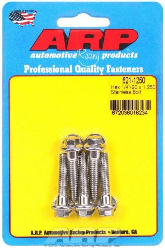 Arp universal bolt 1/4-20 in thread 1.250 in long stainless 5 pc p/n 621-1250