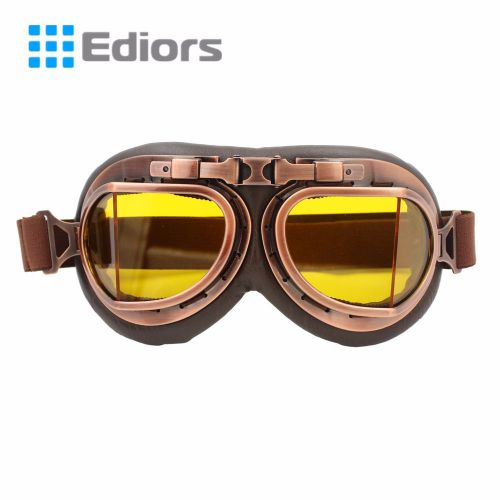 Aviator pilot cruiser riding motorcycle scooter atv goggles eyewear copper amber