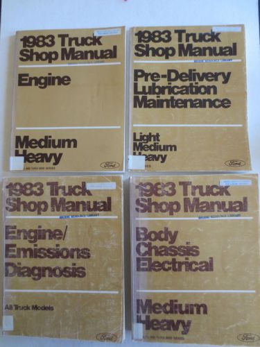 1983 ford medium/heavy truck shop service repair manual set (4 volumes)