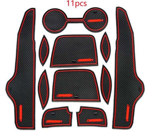 Non-slip interior door pocket mat cup mat for 2007-2013 toyota corolla red 11pcs