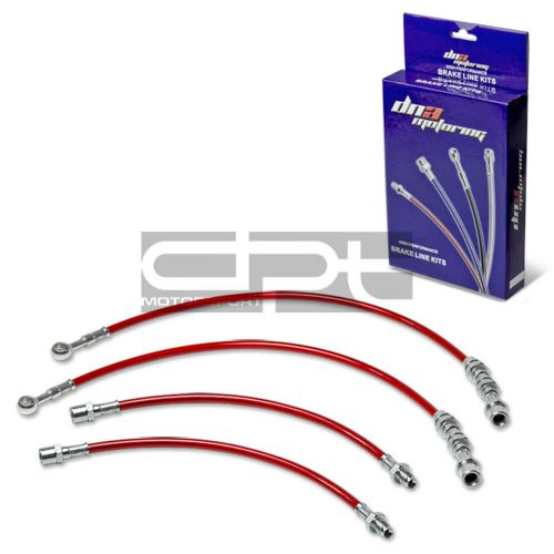 Supra mark iii 7m replacement front/rear ss hose red pvc coated brake line kit