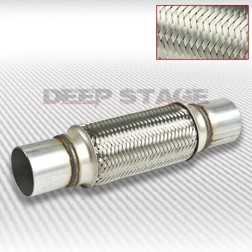 2.5&#034;x 12&#034; stainless steel double braided 7&#034; flex pipe exhaust manifold adaptor