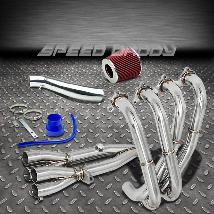 Tri-y racing header exhaust+air intake+blue 2-layer filter 94-01 integra gsr dc2