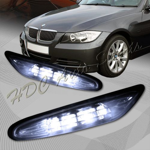 For 2006-2011 bmw e90/e91 3-series smoke lens led side marker lights signal lamp