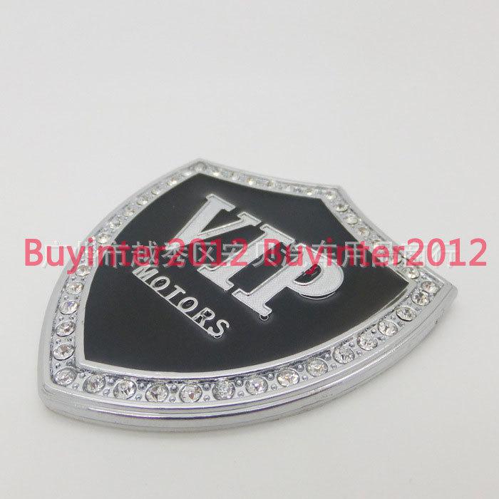 1 x car auto silver metal "vip" style logo emblem badge decals car stickers