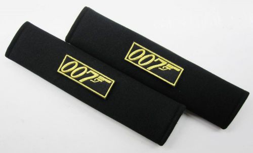 1 pair x car comfortable seat belt shoulder pads cover / james bond 007 black