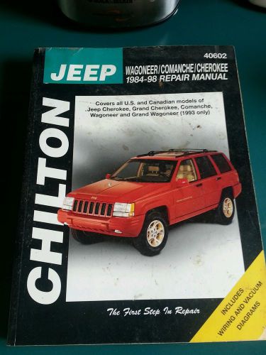 Chilton jeep wagoneer/comanche/cherokee 1984-98 repair manual