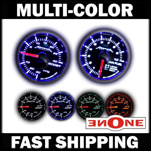 New 2-1/16&#034; 30psi boost air fuel ratio meter 4 cool led color gauge combo kit