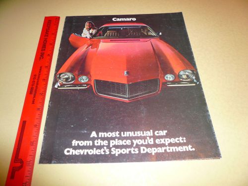 1970 camaro z28 ss sport coupe rally sport sales brochures