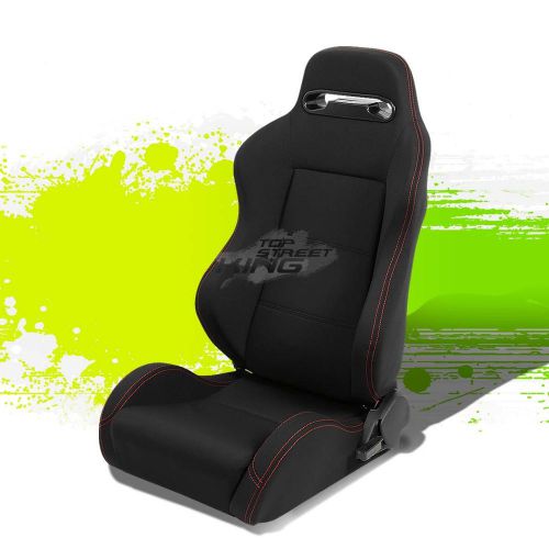 Type-r black+red stitches jdm sports racing seats+adjustable slider driver side