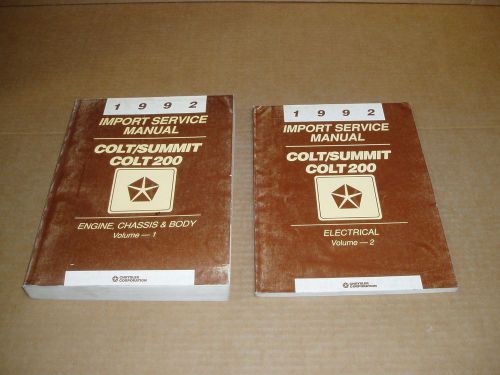 1992 dodge plymouth colt eagle summit service shop dealer repair manual