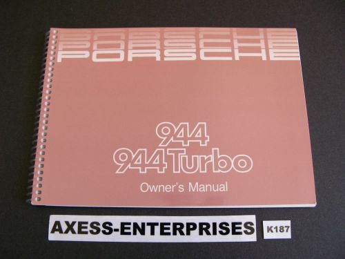 85 1985 porsche 944 / 944 turbo owners manual drivers book operators guide k187