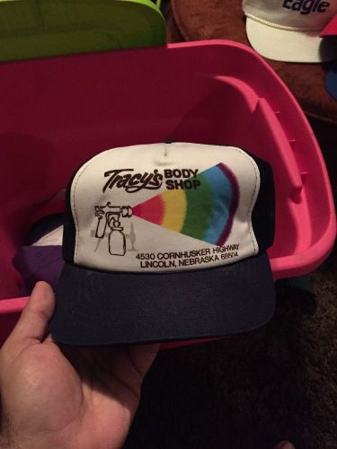 Tracy&#039;s body shop snapback trucker hat very nice used vintage